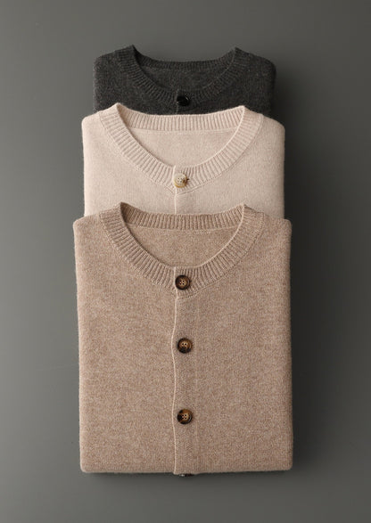 Pure Extra-Fine Merino Wool Classic Button Cardigan, view 14