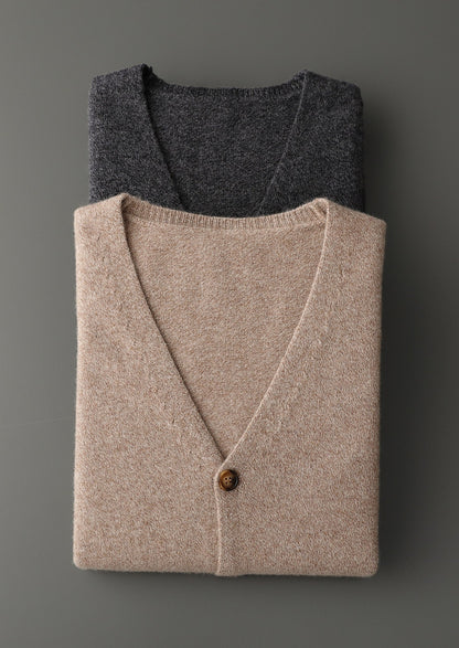 Pure Extra-Fine Merino Wool Classic Button Cardigan, view 13