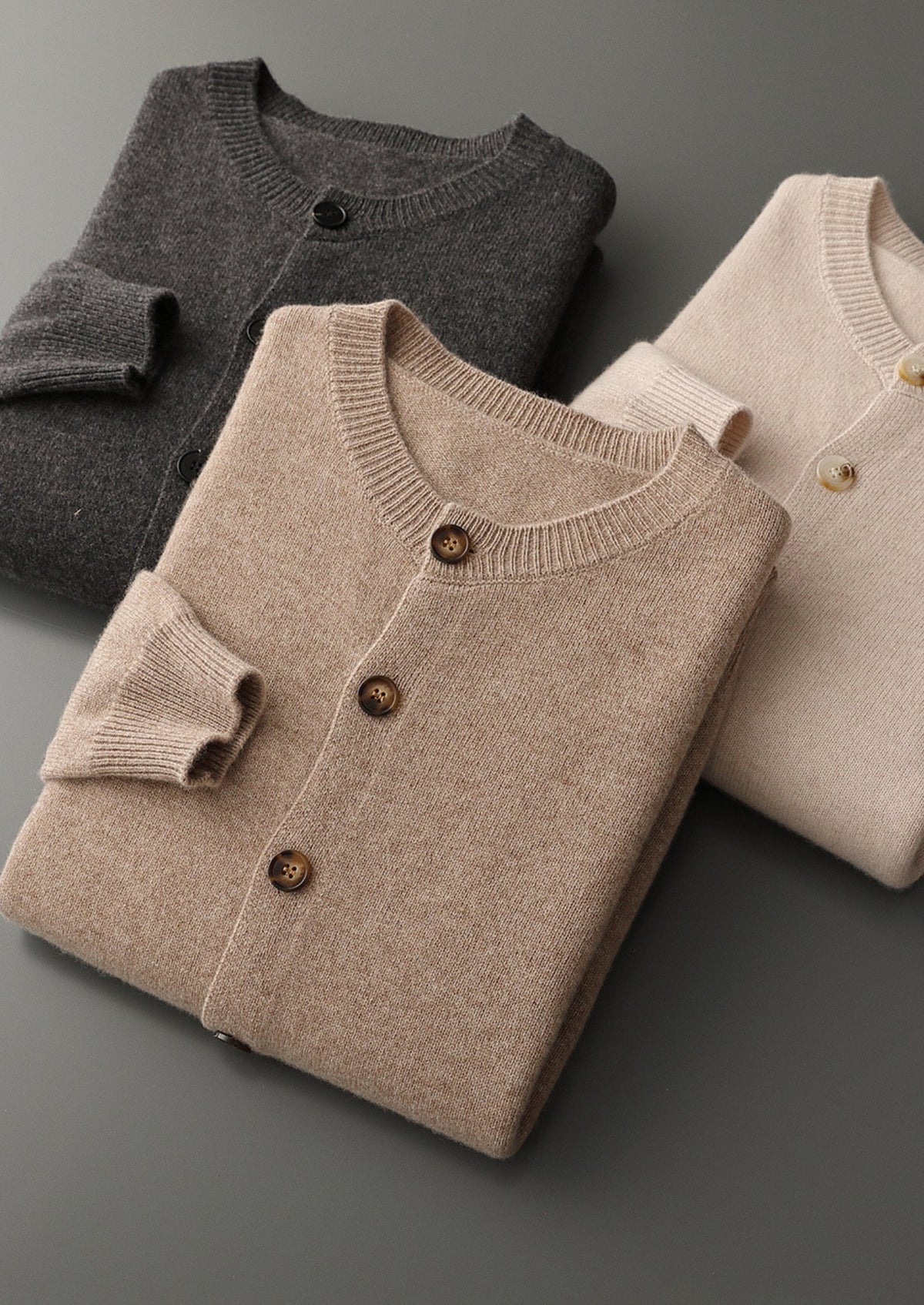 Pure Extra-Fine Merino Wool Classic Button Cardigan, view 16