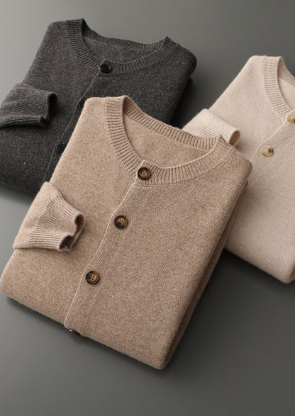 Pure Extra-Fine Merino Wool Classic Button Cardigan, view 16