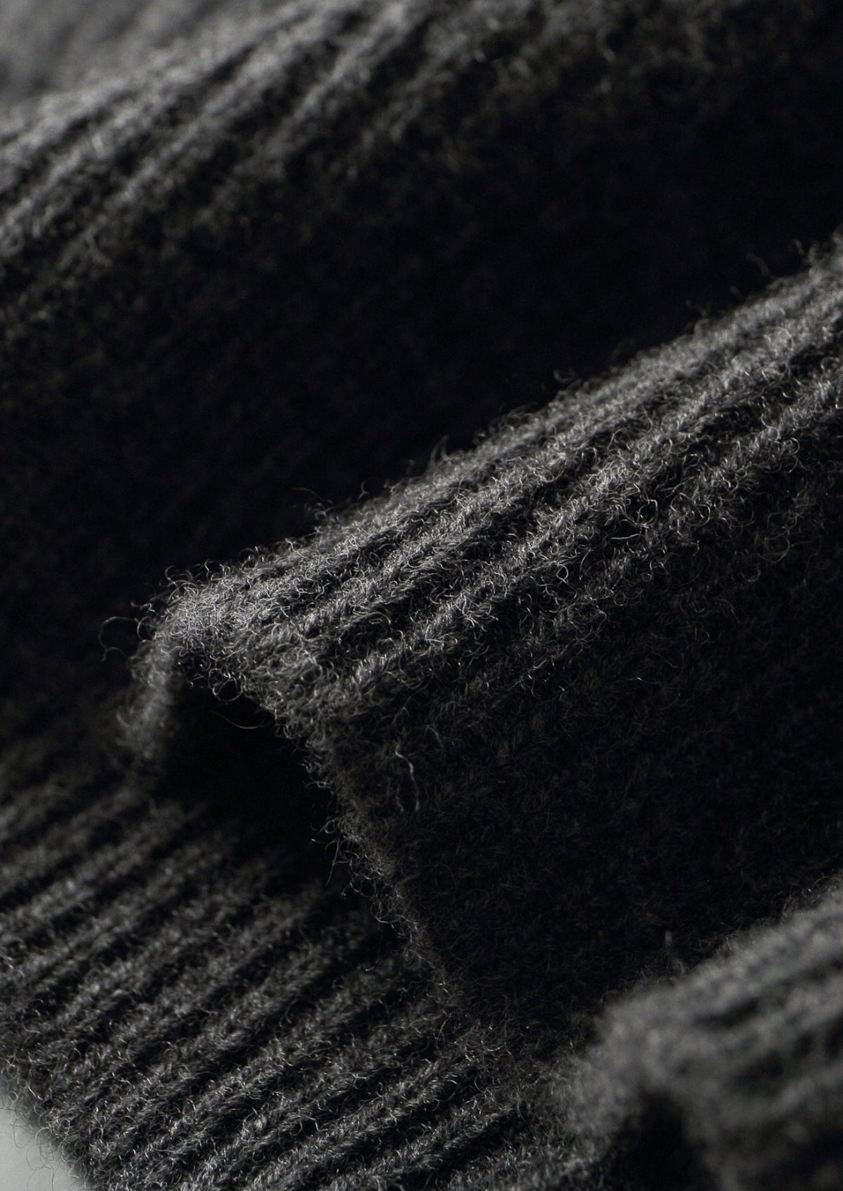 Pure Extra-Fine Merino Wool Ribbed Button Hoodie, view 5