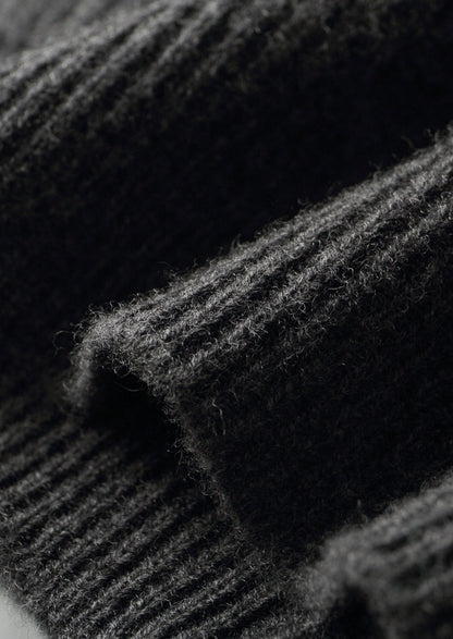 Pure Extra-Fine Merino Wool Ribbed Button Hoodie, view 5