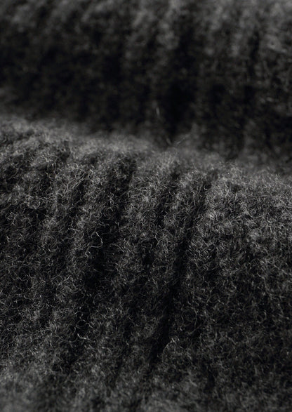 Pure Extra-Fine Merino Wool Ribbed Button Hoodie, view 7