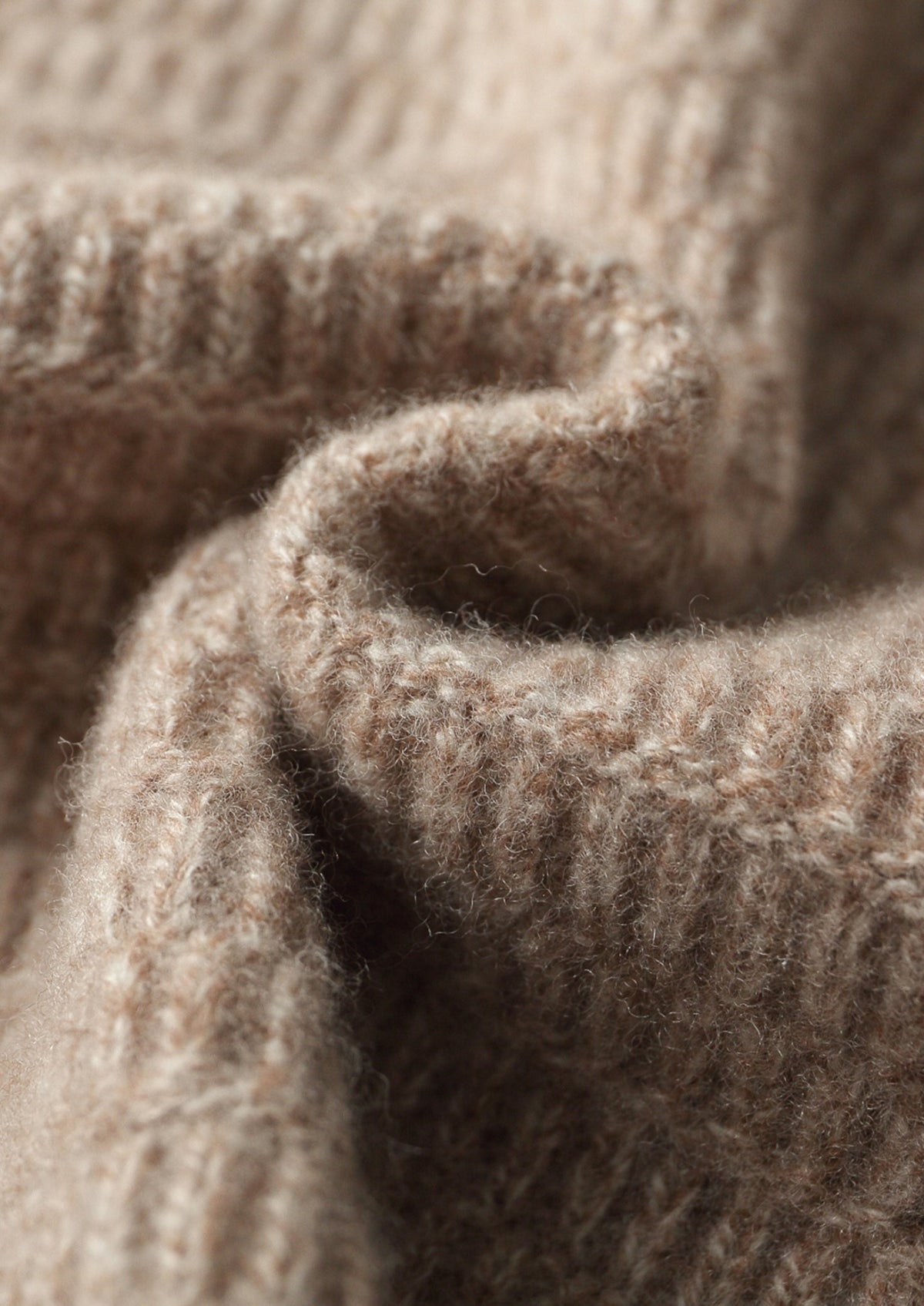 Pure Extra-Fine Merino Wool Textured Funnel Neck Sweater, view 8