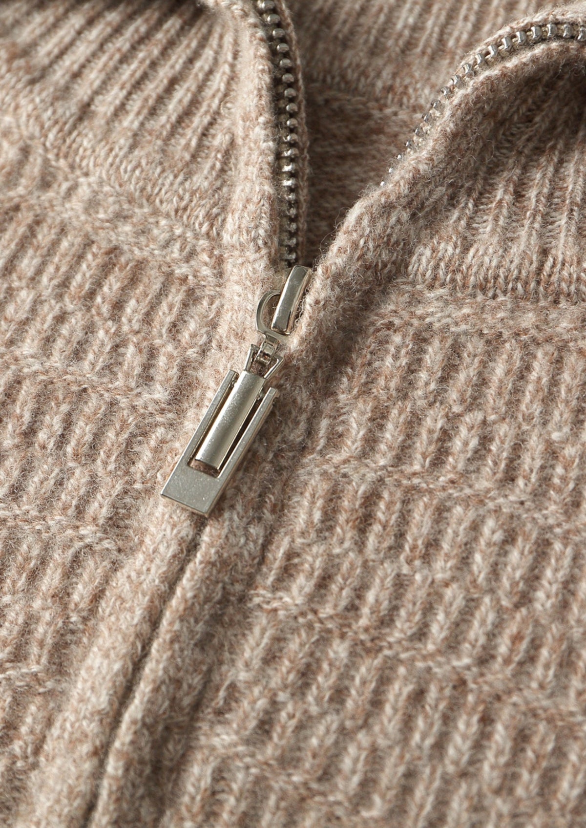 Pure Extra-Fine Merino Wool Textured Funnel Neck Sweater, view 3