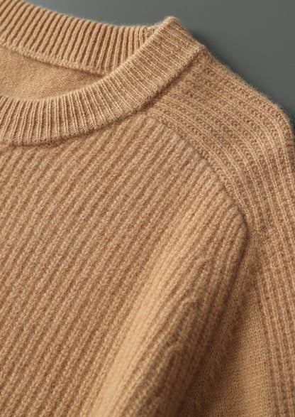 Pure Extra-Fine Merino Wool Ribbed Crewneck Sweater, view 13