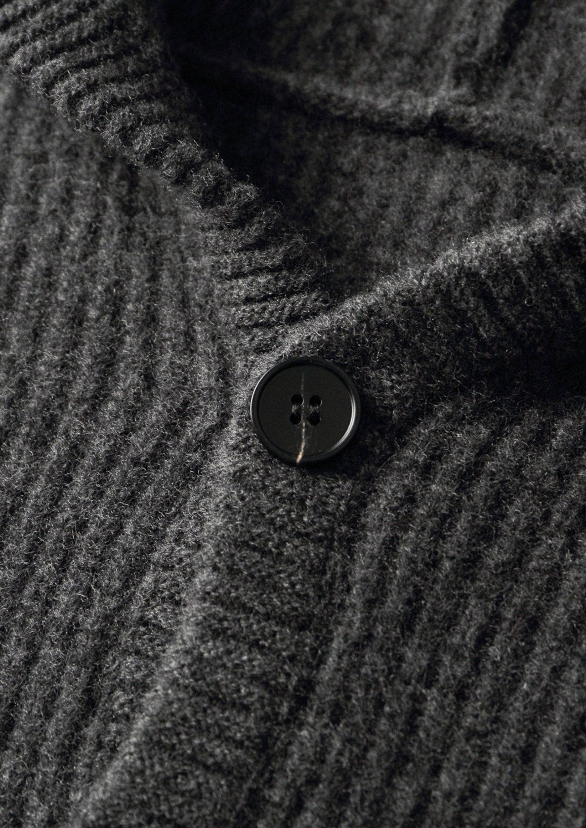 Pure Extra-Fine Merino Wool Ribbed Button Hoodie, view 11
