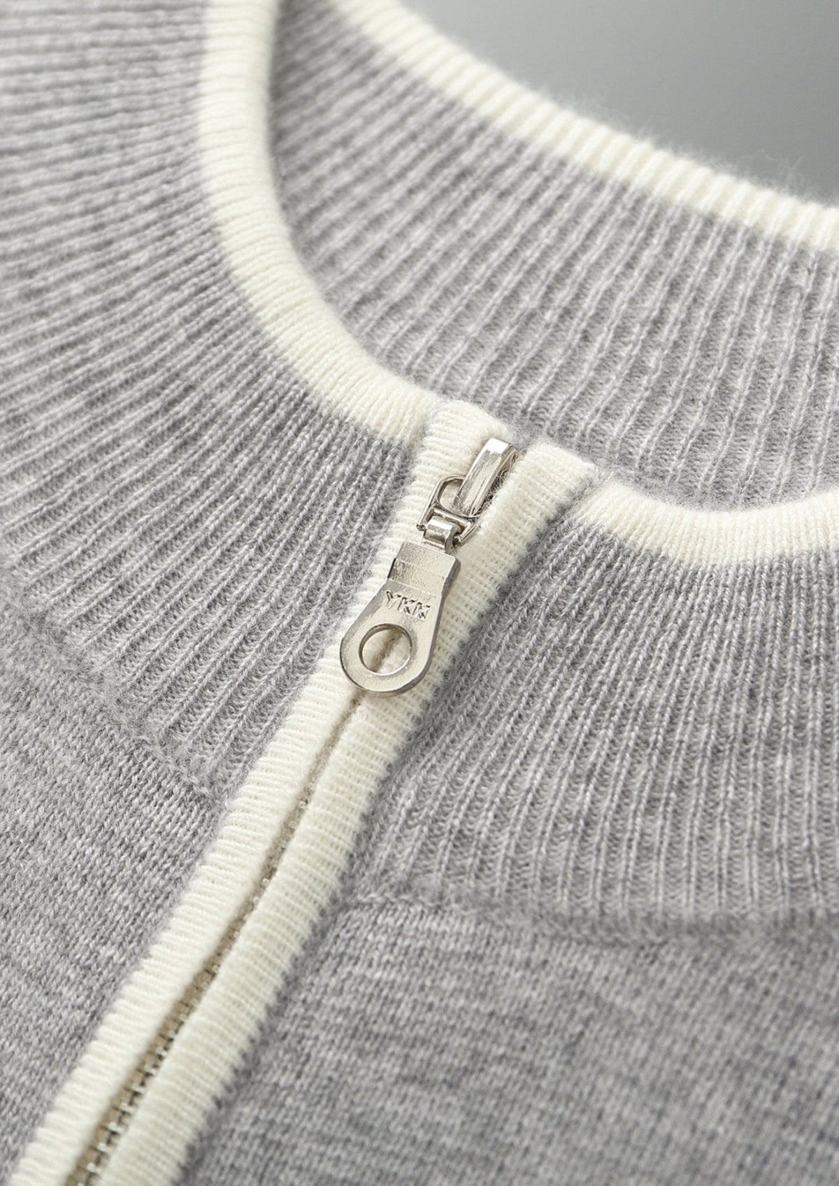 Pure Extra-Fine Merino Wool Contrast Zip Cardigan, view 4