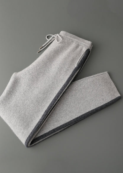 Pure Extra-Fine Merino Wool Striped Leisure Trousers, view 3