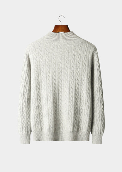 Pure Extra-Fine Merino Wool Cable Knit Zip Cardigan, view 11