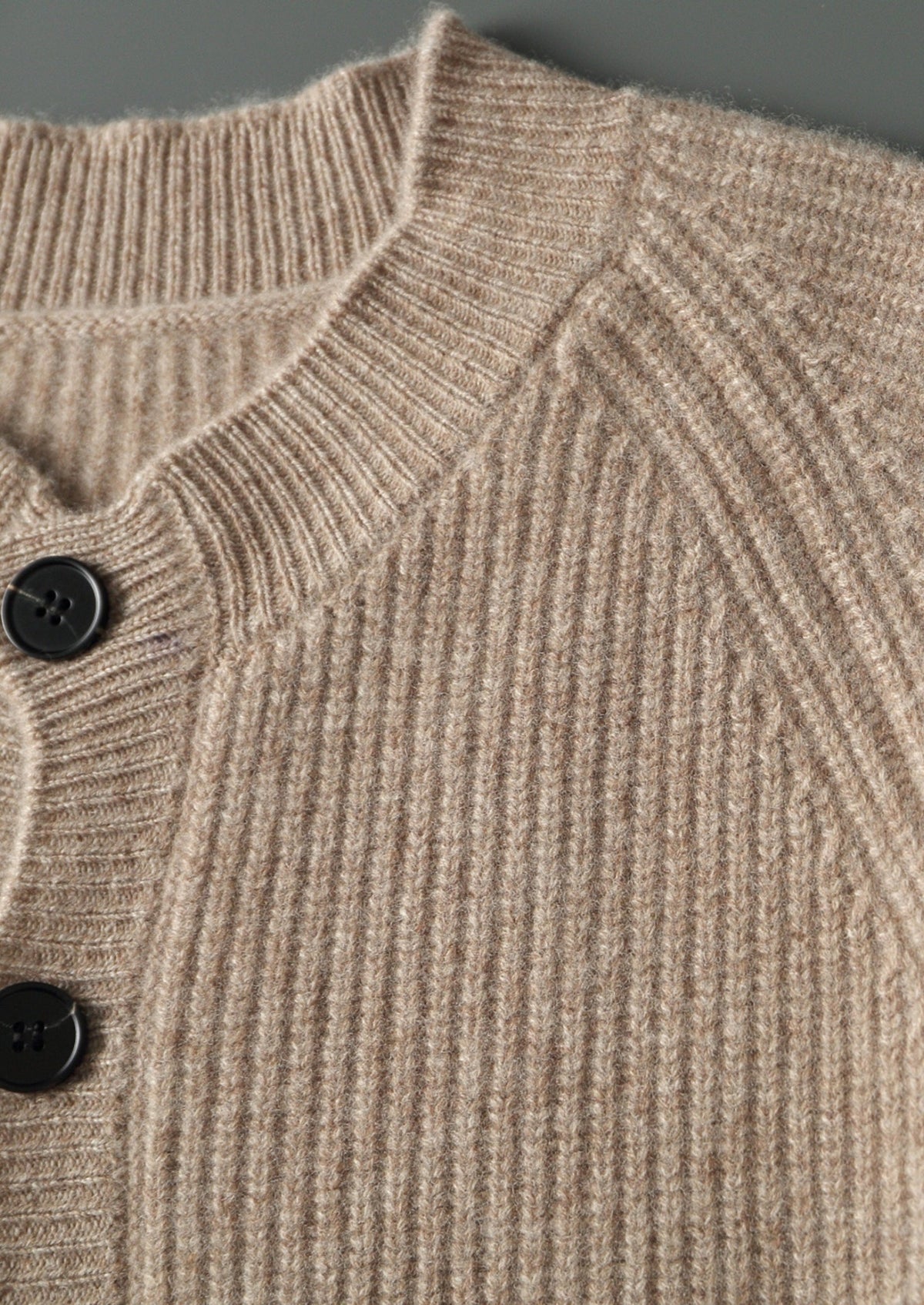 Pure Extra-Fine Merino Wool Ribbed Classic Button Cardigan, view 11