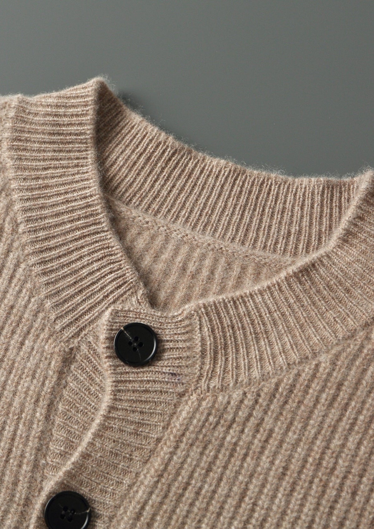 Pure Extra-Fine Merino Wool Ribbed Classic Button Cardigan, view 9