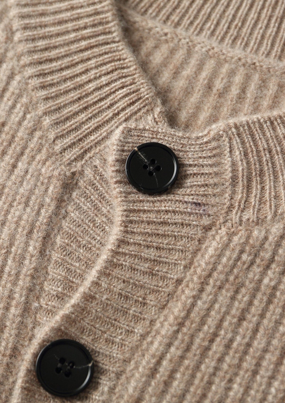 Pure Extra-Fine Merino Wool Ribbed Classic Button Cardigan, view 10