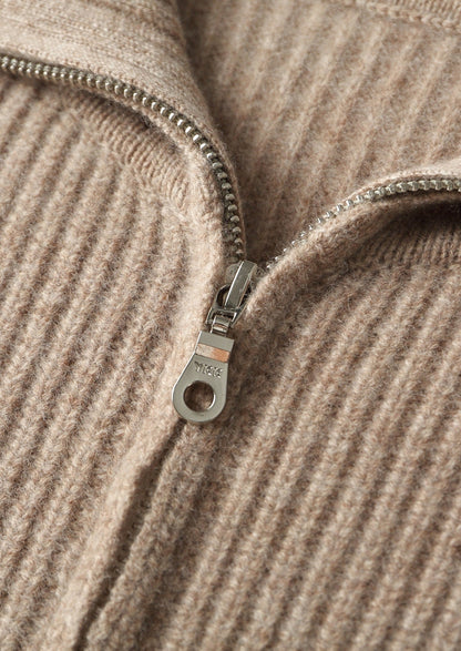 Pure Extra-Fine Merino Wool Ribbed Funnel Neck, view 5