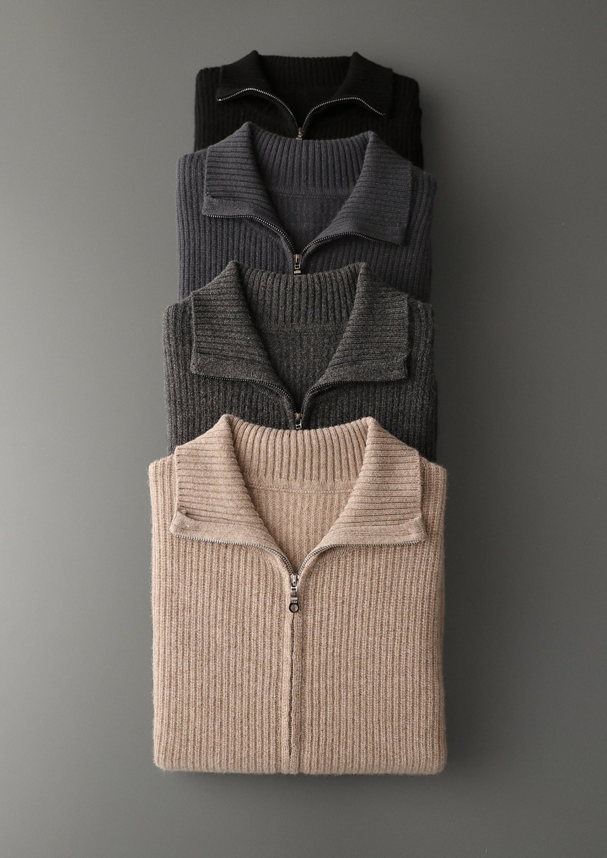 Pure Extra-Fine Merino Wool Ribbed Funnel Neck, view 16