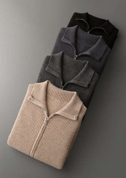 Pure Extra-Fine Merino Wool Ribbed Funnel Neck, view 17