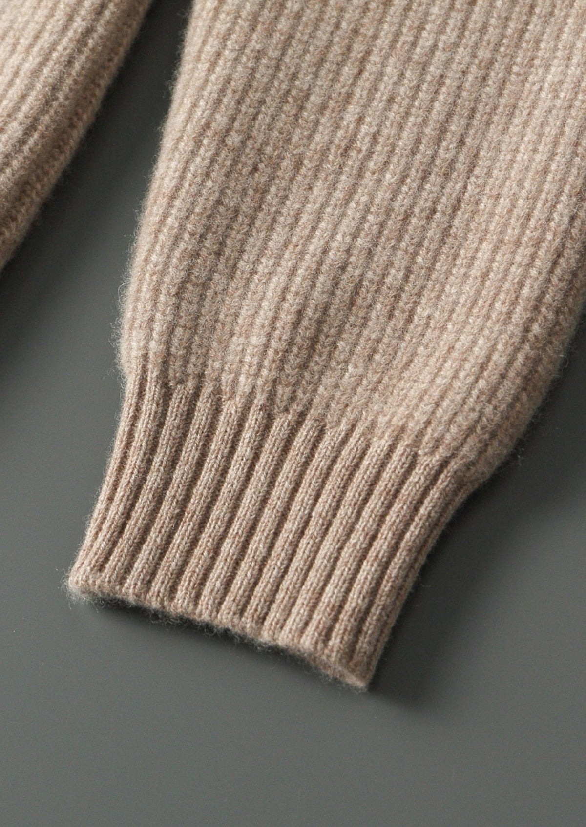 Pure Extra-Fine Merino Wool Ribbed Funnel Neck, view 8