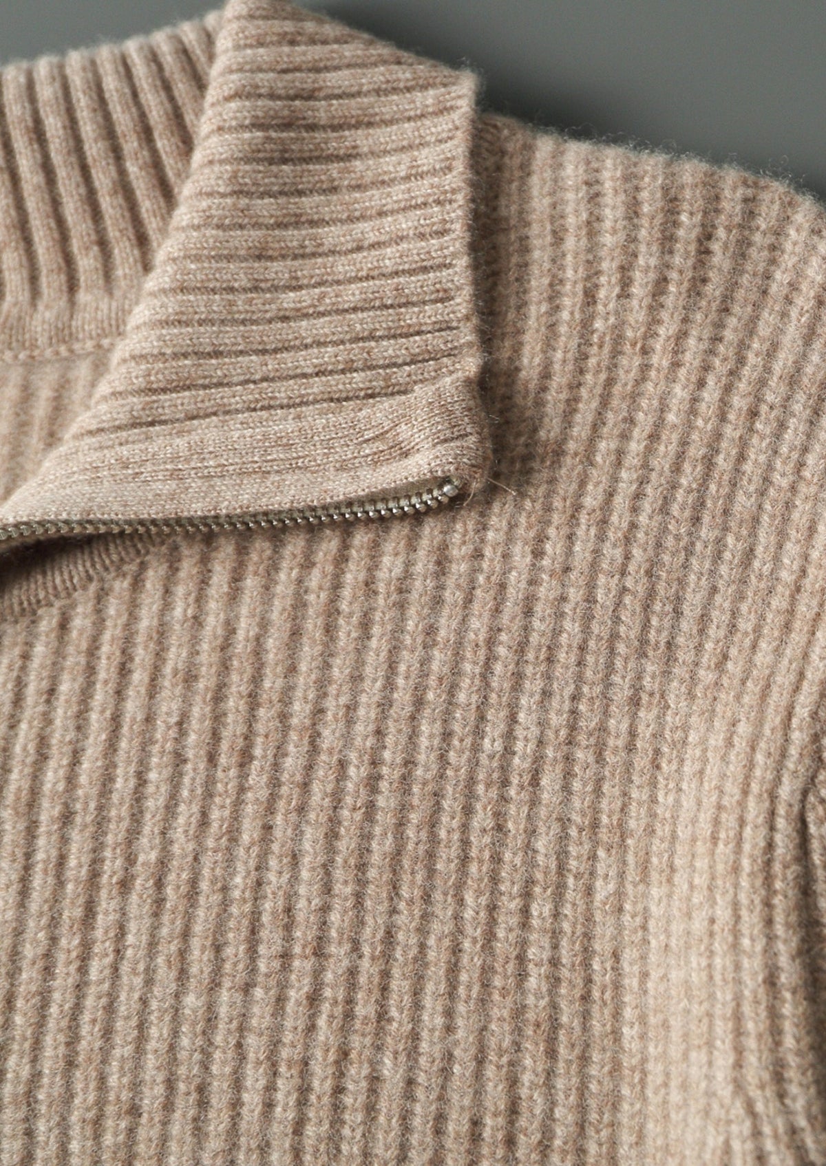 Pure Extra-Fine Merino Wool Ribbed Funnel Neck, view 9