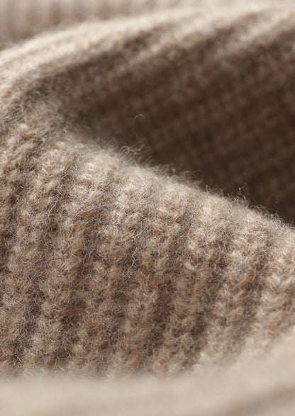 Pure Extra-Fine Merino Wool Ribbed Funnel Neck, view 12