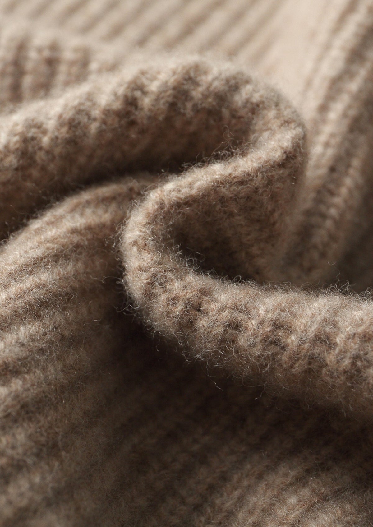 Pure Extra-Fine Merino Wool Ribbed Funnel Neck, view 13
