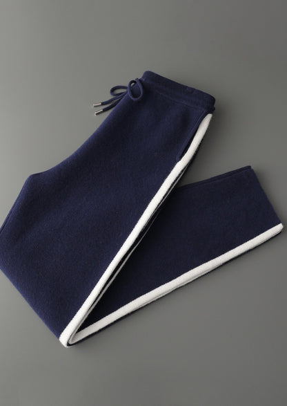 Pure Extra-Fine Merino Wool Striped Leisure Trousers, view 16
