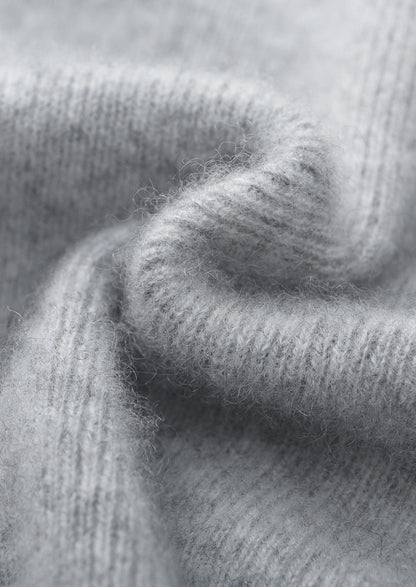 Pure Extra-Fine Merino Wool Two-Tone Funnel Neck Cardigan, view 9