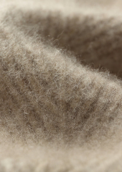 Pure Extra-Fine Merino Wool Herringbone Quarter Zip Sweater, view 8