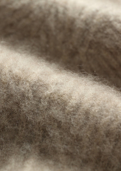 Pure Extra-Fine Merino Wool Herringbone Quarter Zip Sweater, view 12