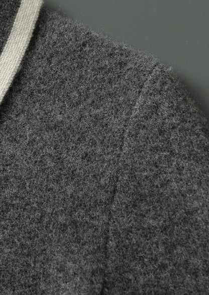 Pure Extra-Fine Merino Wool Contrast Zip Polo, view 9