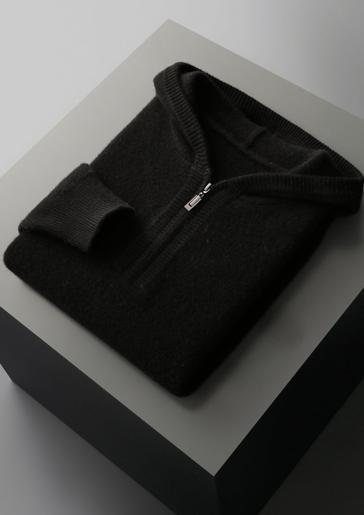 Pure Extra-Fine Merino Wool Quarter-Zip Hoodie, view 18