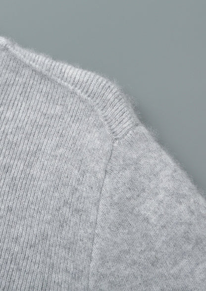 Pure Extra-Fine Merino Wool Two-Tone Funnel Neck Cardigan, view 8