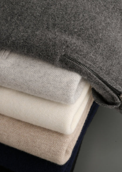 Pure Extra-Fine Merino Wool Contrast Zip Polo, view 23