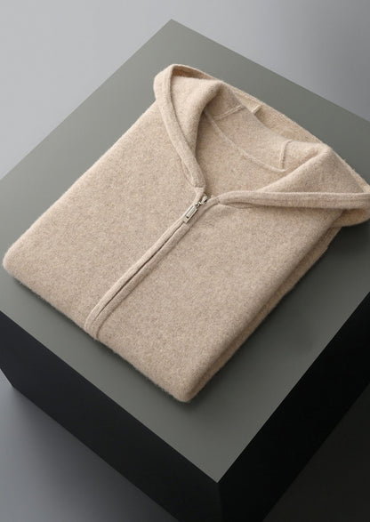 Pure Extra-Fine Merino Wool Hooded Zipper Vest, view 14