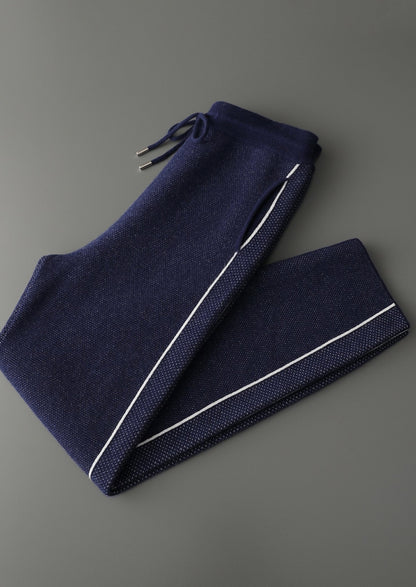 Pure Extra-Fine Merino Wool Jaquard Knit Trousers, view 15