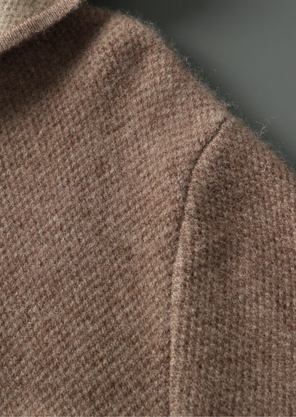 Pure Extra-Fine Merino Wool Jacquard Zip Hoodie, view 8
