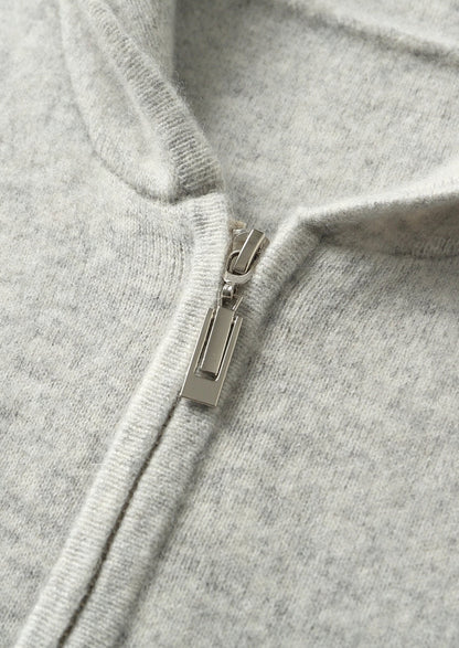 Pure Extra-Fine Merino Wool Hooded Zipper Vest, view 4