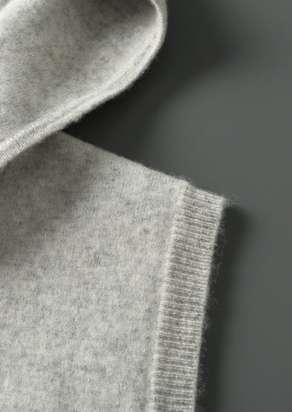 Pure Extra-Fine Merino Wool Hooded Zipper Vest, view 7