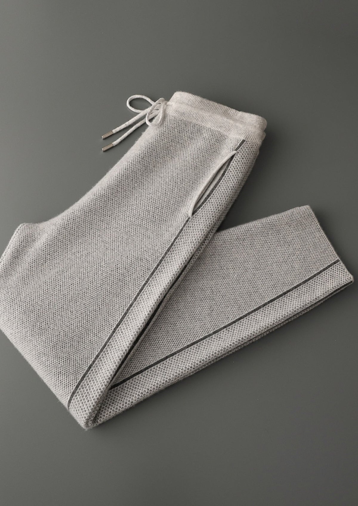Pure Extra-Fine Merino Wool Jaquard Knit Trousers, view 14