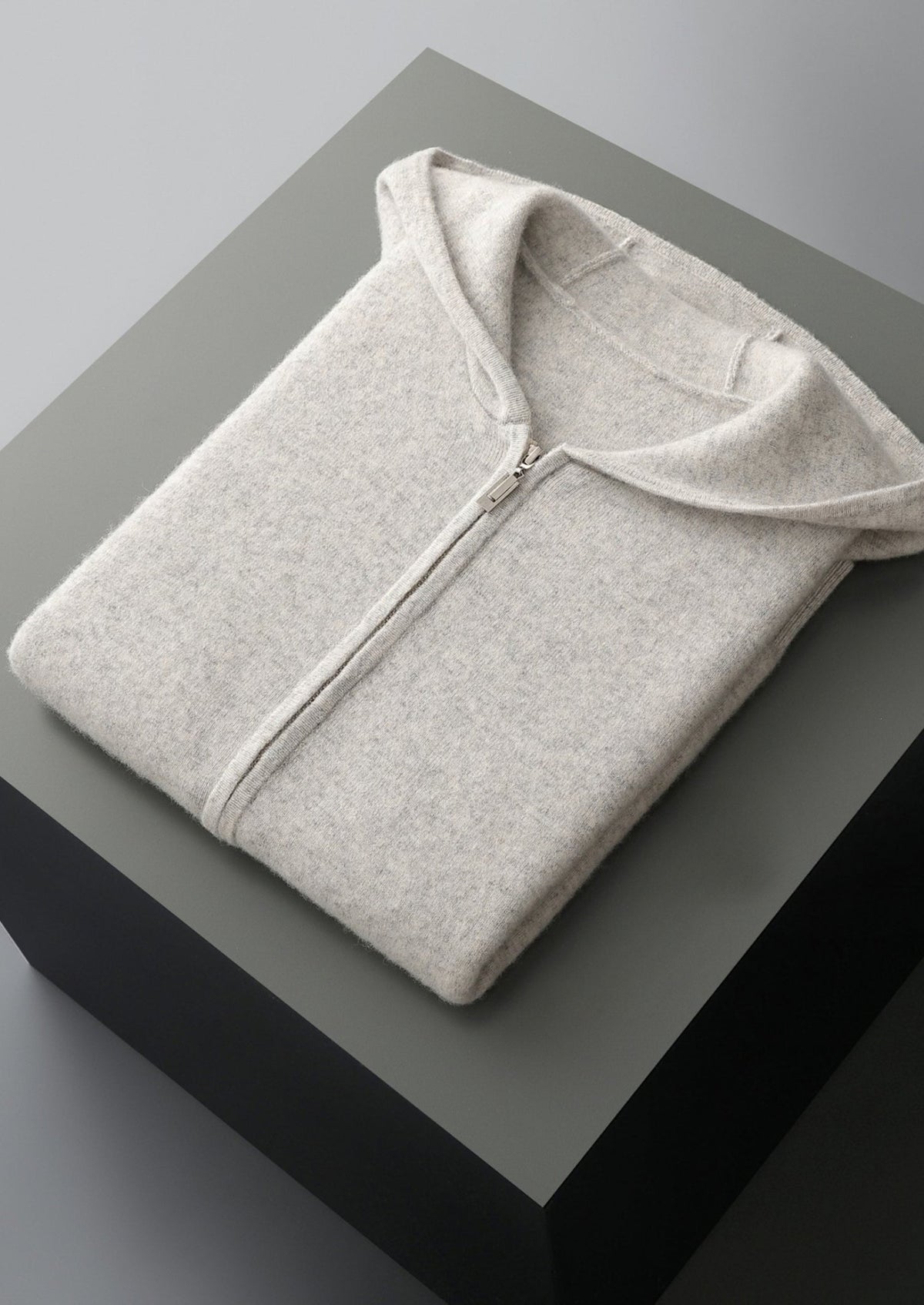 Pure Extra-Fine Merino Wool Hooded Zipper Vest, view 3
