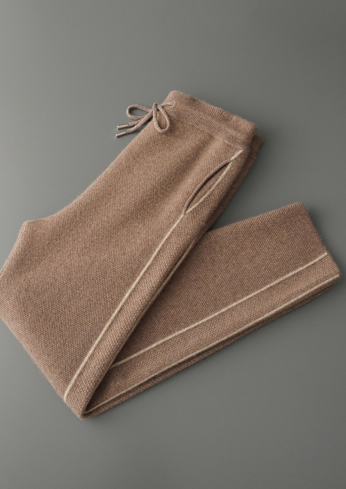 Pure Extra-Fine Merino Wool Jaquard Knit Trousers, view 3