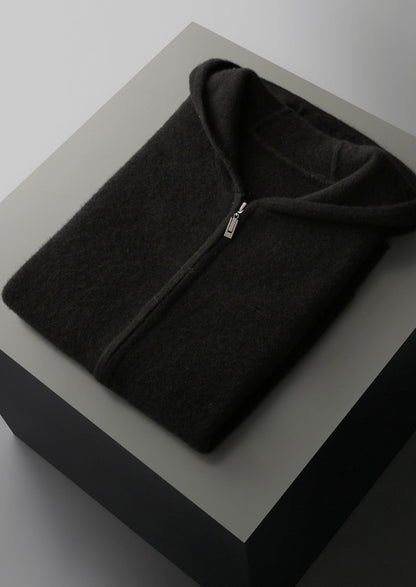Pure Extra-Fine Merino Wool Hooded Zipper Vest, view 16