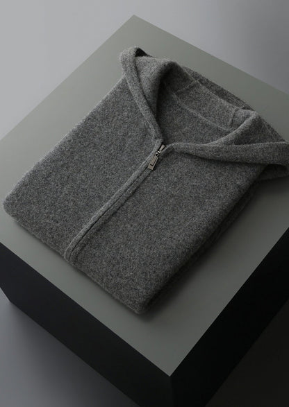 Pure Extra-Fine Merino Wool Hooded Zipper Vest, view 17