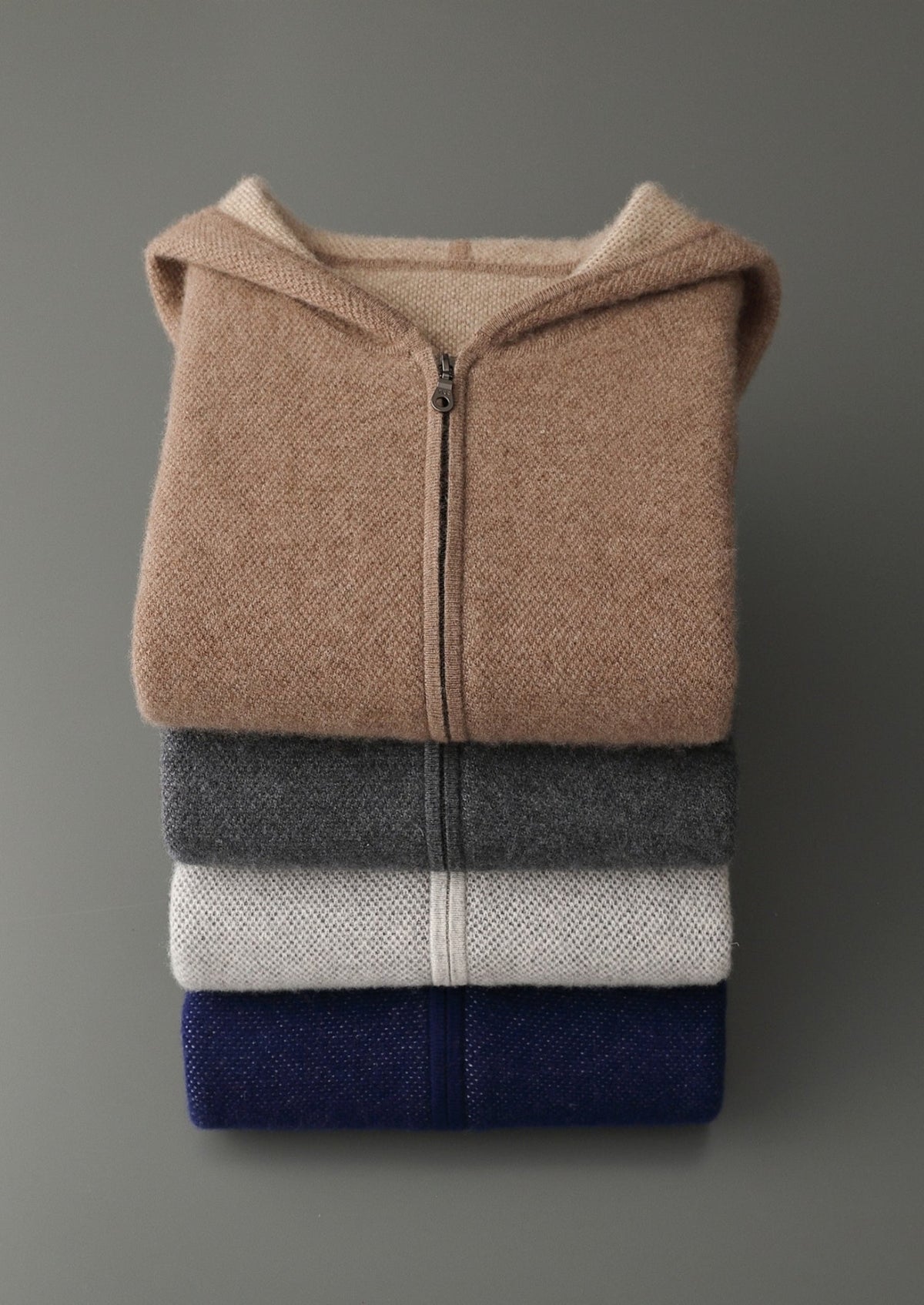 Pure Extra-Fine Merino Wool Jacquard Zip Hoodie, view 19