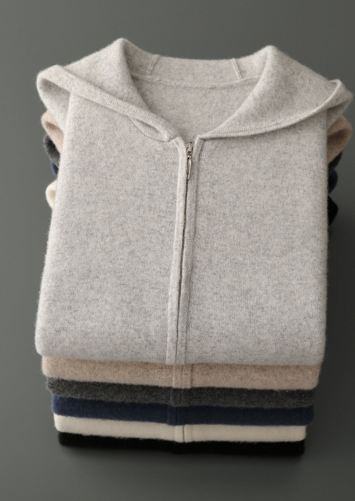 Pure Extra-Fine Merino Wool Hooded Zipper Vest, view 19