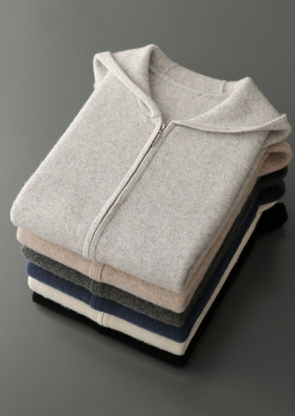Pure Extra-Fine Merino Wool Hooded Zipper Vest, view 20