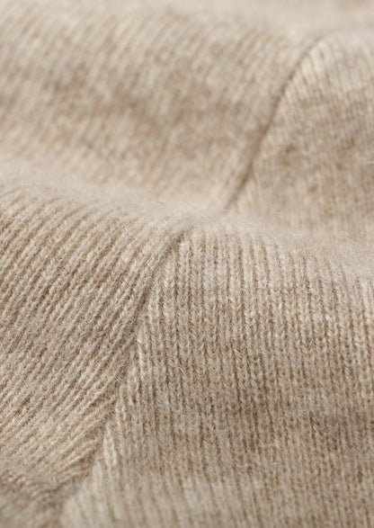 Pure Extra-Fine Merino Wool Two-Tone Funnel Neck Cardigan, view 21