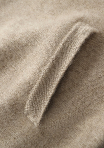 Pure Extra-Fine Merino Wool Contrast Zipper Hoodie, view 22