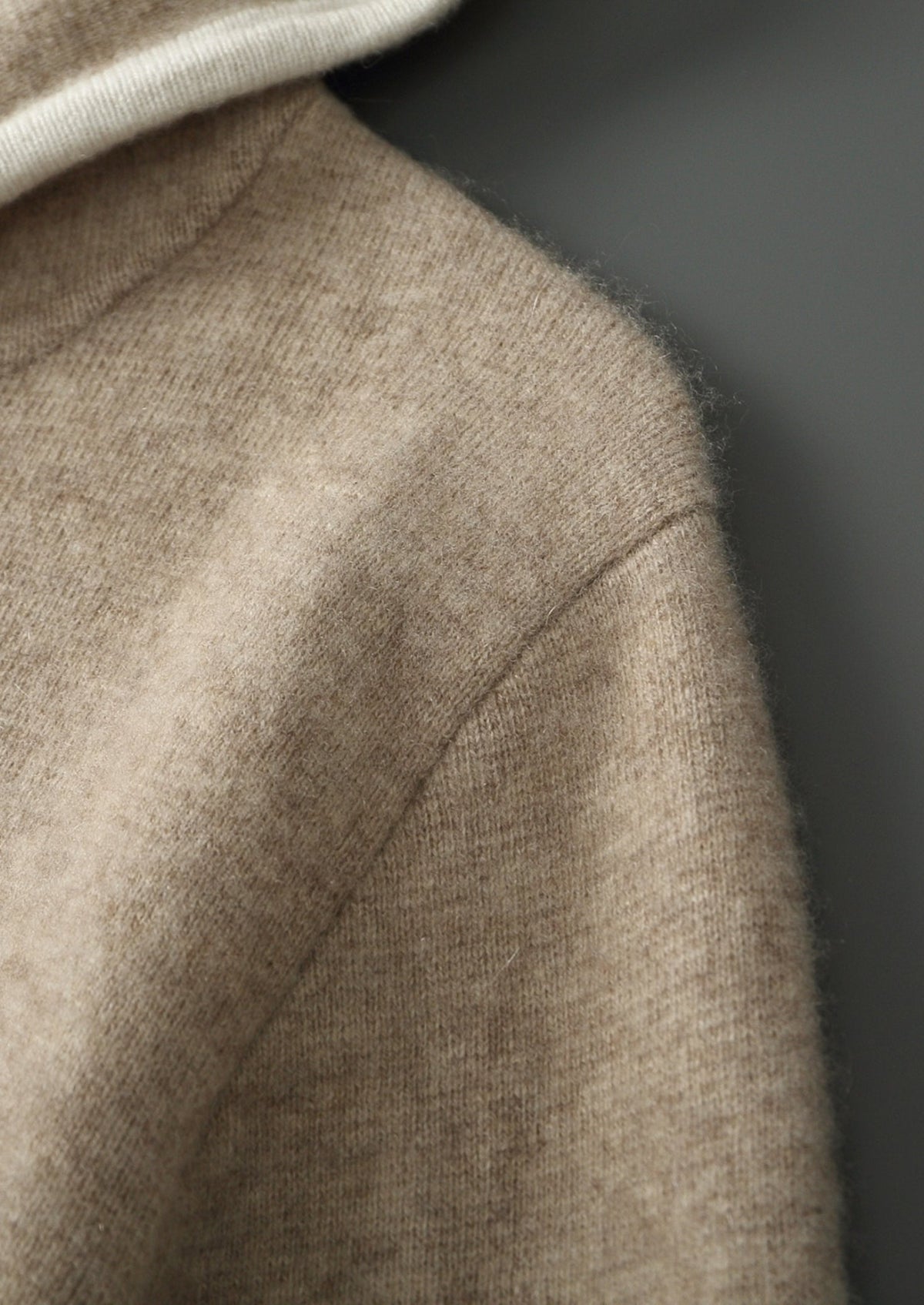 Pure Extra-Fine Merino Wool Contrast Zipper Hoodie, view 28