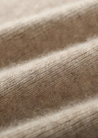 Pure Extra-Fine Merino Wool Two-Tone Funnel Neck Cardigan, view 18