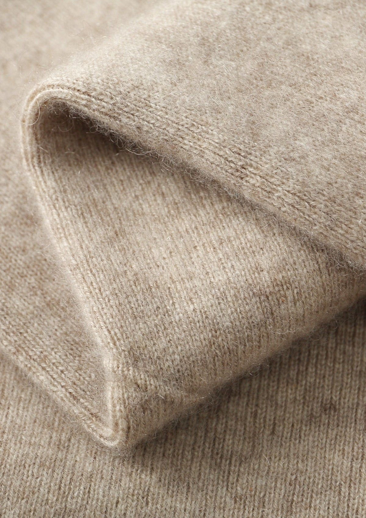 Pure Extra-Fine Merino Wool Two-Tone Funnel Neck Cardigan, view 19